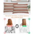 thumbnail image 4 of Hokiten Pillow Cases Standard Size Set of 2, Lumbar Pillow Covers, Brown Ethnic Boho Satin Pillowcases with Zipper for Hair/Skin, Modern Stripes Geometric Abstract 20x26 Inches, 4 of 6