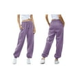 thumbnail image 3 of Women Sweatpants High Waisted Baggy Sweatpants Joggers Sport Active Workout Jogger Pants with Pockets Purple M, 3 of 7