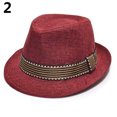 thumbnail image 2 of Shenmeida Unisex Kids Fashion Cool Jazz Pitched Crown Short Brim Hat Cap Fedora Hat Dress-Up Accessories for Pretend Play, 2 of 3