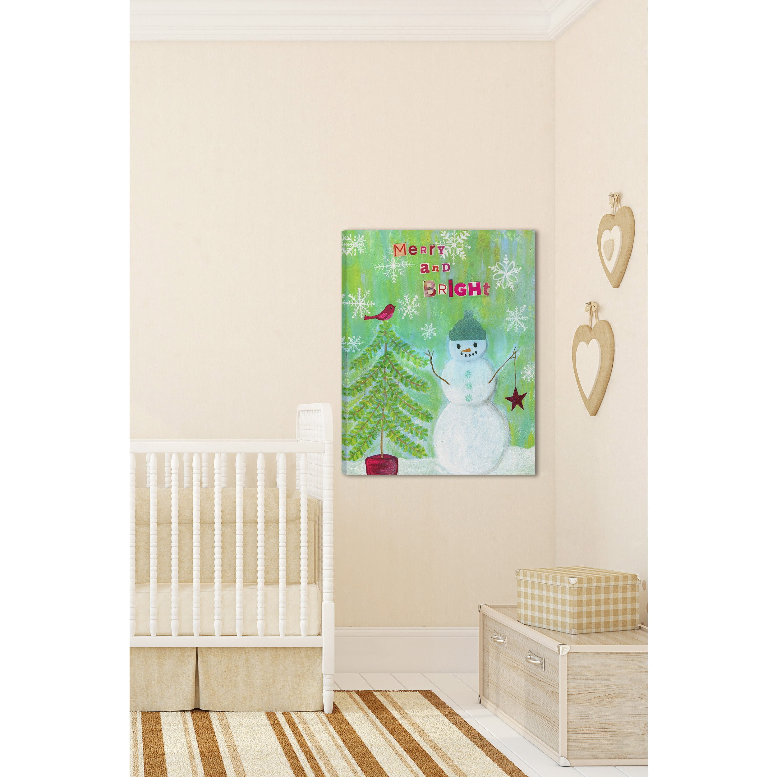 Marmont Hill "Merry and Bright" by Jill Lambert Painting Print on Wrapped Canvas