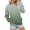 thumbnail image 1 of Cameland Chandails en Molleton à Manches Longues pour Femmes Couleur Dégradée Col Rond Pull avec Poches, 1 of 6