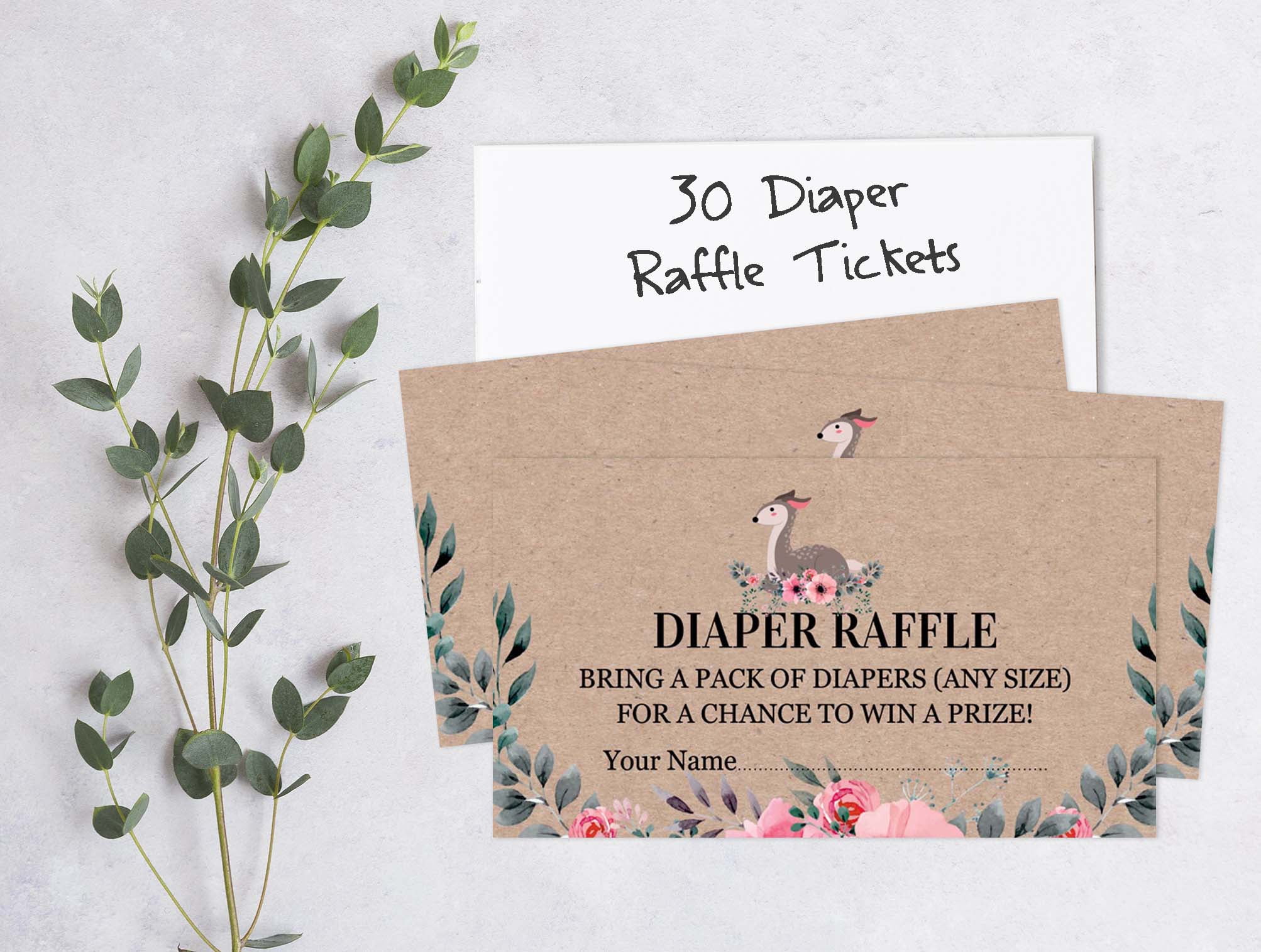 Inkdotpot Set Of 30Jungle Animals Rustic Baby Shower Invitations-Diaper Raffle Tickets And Baby Shower Book Request Cards Its a Boy Its a girl Invites