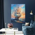 thumbnail image 5 of Xecao Sailing Ship Ocean Sunset for Ready-to-Hang Canvas Art 12x16 Inches - Waterproof HD Print Solid Wood Frame for Gifting,Vertical, 5 of 8