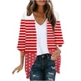 thumbnail image 1 of ameIAEA Womens 3/4 Sleeve Printed Casual Cardigan 2024 Fall Open Front Loose Cover Up Tops, 1 of 5