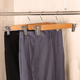 thumbnail image 3 of 40 Pack Wooden Skirt Hangers with Adjustable Clips Non-Slip Trouser Hanger Natural Lotus Wood Pants Hangers 360°, 3 of 7