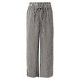 thumbnail image 4 of DHFJKG Summer Pants Women Wide Leg Sweatpants Classic Striped Drawstring Lightweight Breathable Beach Pants Stylish Trousers, 4 of 5