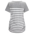 thumbnail image 5 of Awdenio Maternity Clothes for Women Clearance Round Neck Stripe Lace Patchwork Short Sleeve Side Ruched Blouse Tops T-Shirt, 5 of 8