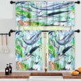 thumbnail image 3 of LALILO Kitchen Curtains and Valances Set of 3 36" Sea Life Window Treatment Tiers for Window Decor, 3 of 5