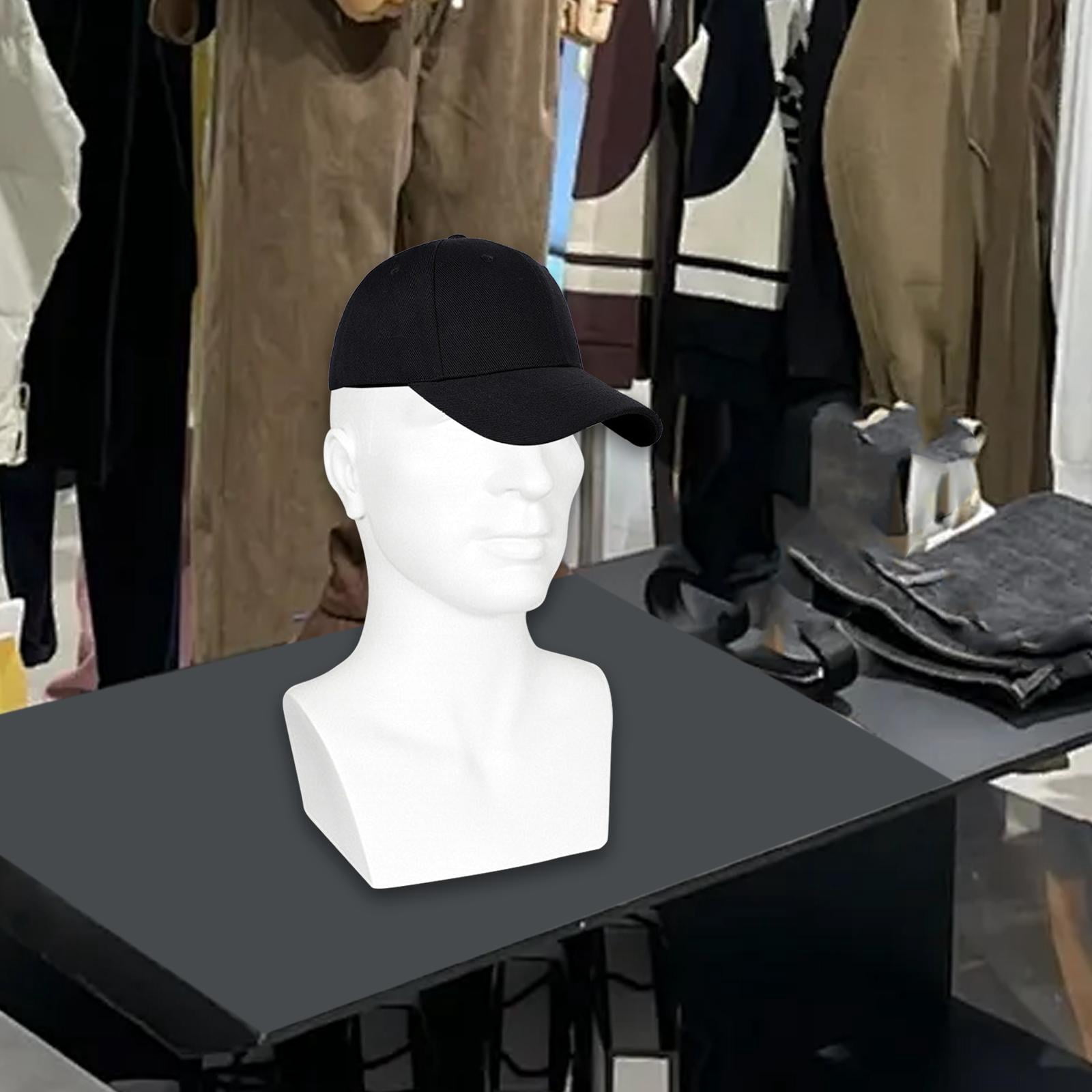 Bothyi Mannequin Male Head Display Stand Accessory for Scarves, Jewelry 15inch Tall White