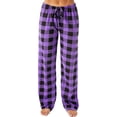 thumbnail image 1 of Kcodviy Women Casual and Comfortable Casual Summer Pants for Women Plus Size Micro Elastic Plaid Home Short Pant for Women Casual Summer Pants Drawstring Elastic Waist Loose Wide Leg Pajama Pants, 1 of 7