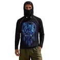 thumbnail image 2 of SEANATIVE Fishing Hoodie for Men, Sun Protective Running Shirt Mesh Face Mask Long Sleeve Top Hiking Rash Guard for Beach Fishing Outdoor Sports, L, Wolf Dream Catcher Print Black, 2 of 7
