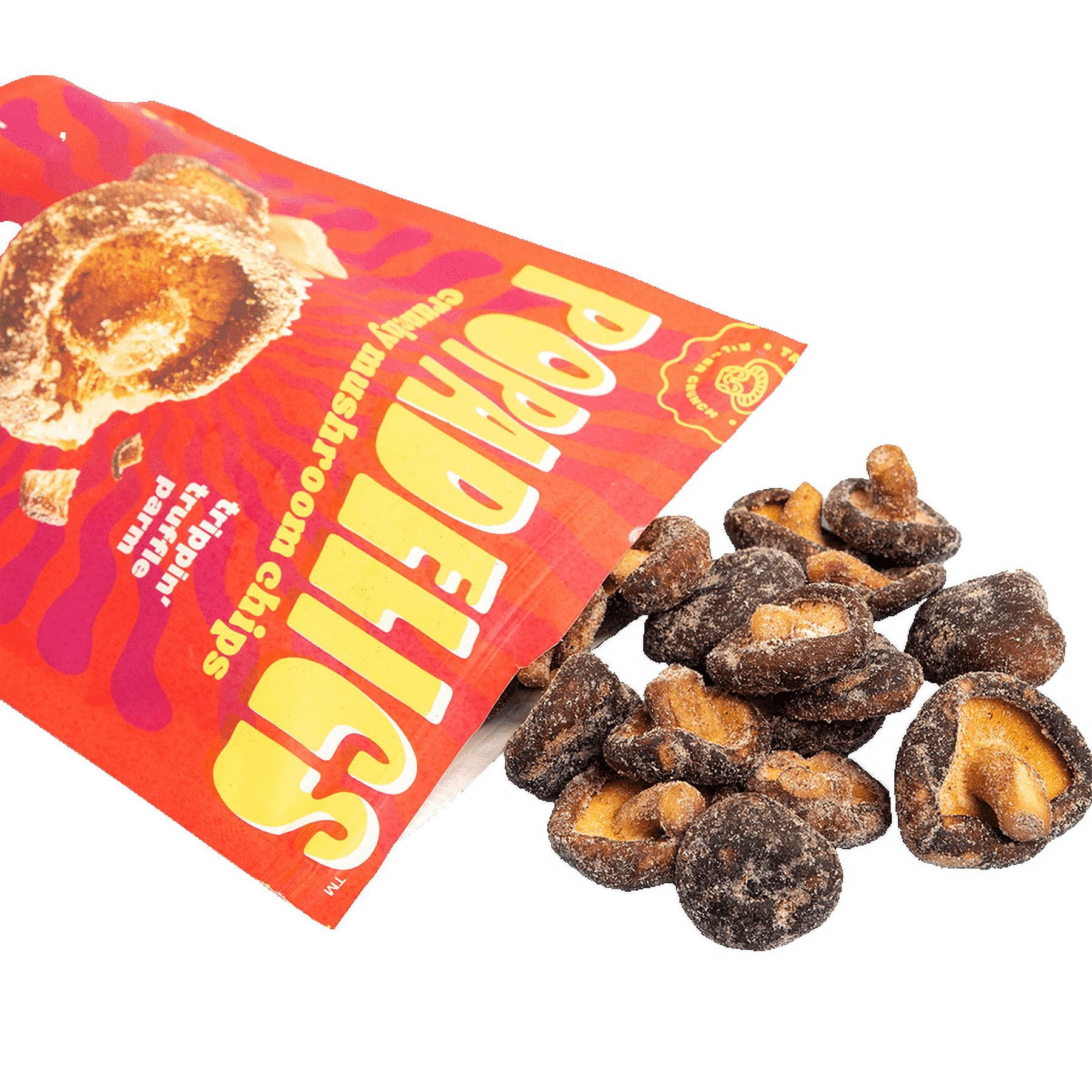(Pack of 6), Popadelics Truffle Parmesan Shiitake Mushroom Chips, 1.4 oz