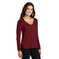 thumbnail image 4 of District Adult Female Women Plain Long Sleeves T-Shirt Cardinal X-Large, 4 of 6