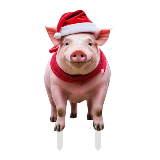 Christmas Garden Decorations Funny Animal Welcome Sign Holiday Yard Card Slot for Festive Outdoor Display