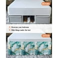 thumbnail image 6 of Abstract Marble Texture Bed Skirt Queen Size 18" Drop Gold Teal Gradient Art Ruffled Wrap Around Bed Skirts Adjustable Elastic Bedskirt Dust Ruffle for Queen Size Bed, 6 of 7