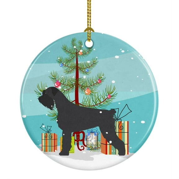 "Caroline's Treasures Giant Schnauzer Merry Christmas Tree Ceramic Ornament, Multicolor"