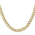 thumbnail image 2 of 10K Yellow Gold Curb Chain Styles Necklace 6.5 mm Semi-Solid Link 24 inch, 2 of 4