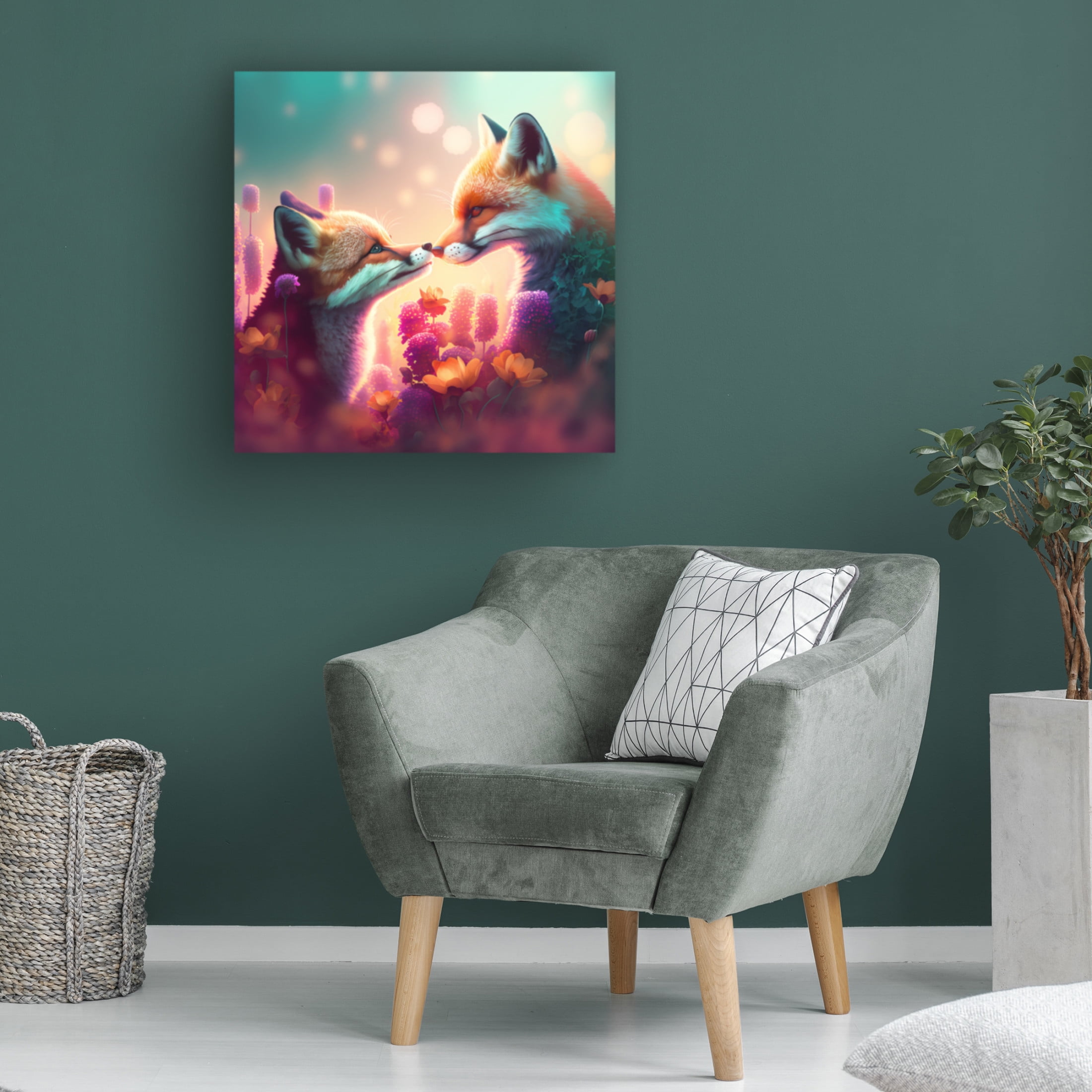 Canvas Wall Art - Ray Heere 'Woodland Animals 6' Wall Art for Living Room, Bedroom, or Office Décor by Trademark Fine Art - 35 x 35 Inches