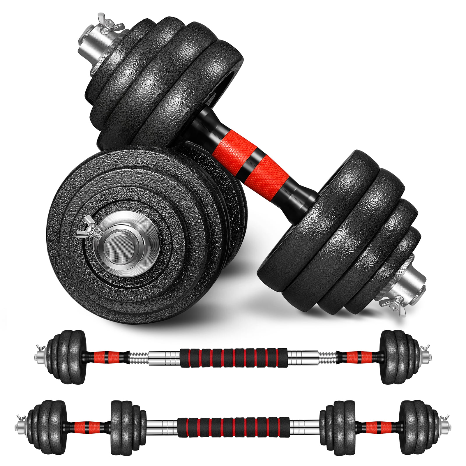 30kg Dumbbell Set Gym Cast Iron Free Weights Biceps Gym Workout Training Fitness 