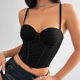 thumbnail image 4 of Ovbmpzd Womens Everyday Underwear Bras Fishbone Black Sexy Sheaperwear Slim Padded Cami Bras,90, 4 of 5