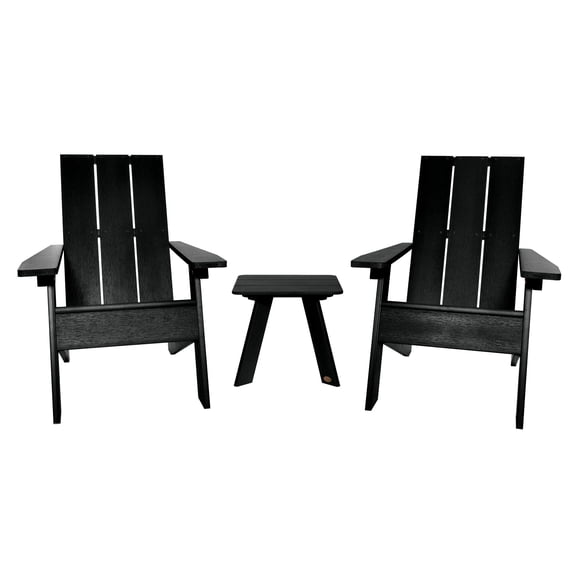 2 Barcelona Modern Adirondack Chairs with 1 Barcelona Modern Side Table