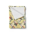 thumbnail image 2 of Tropical Soft Flannel Fleece Throw Blanket, Exotic Forest with Pastel Hibiscus Flowers and Areca Palm Leaves, Cozy Plush for Indoor and Outdoor Use, 70" x 90", Pale Yellow Multicolor, by Ambesonne, 2 of 5