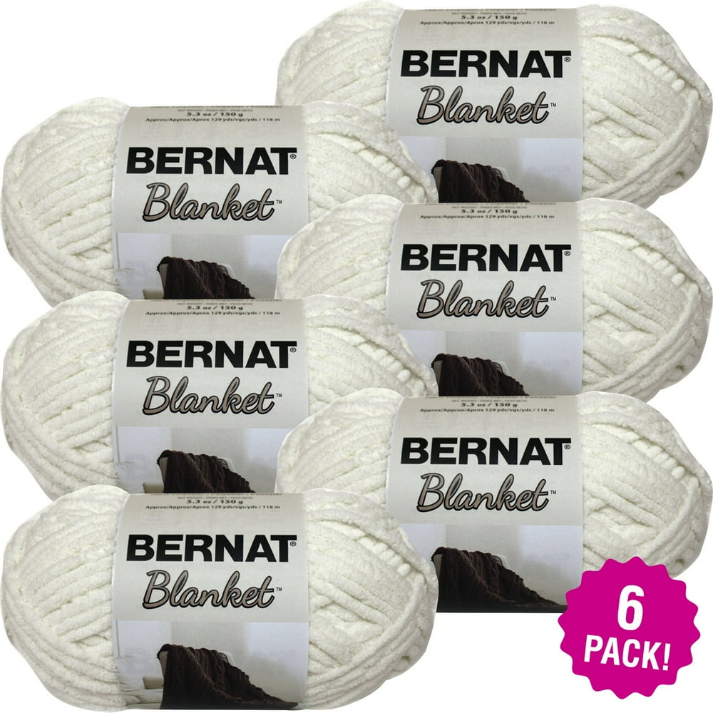 Bernat Blanket Yarn Vintage White, Multipack of 6