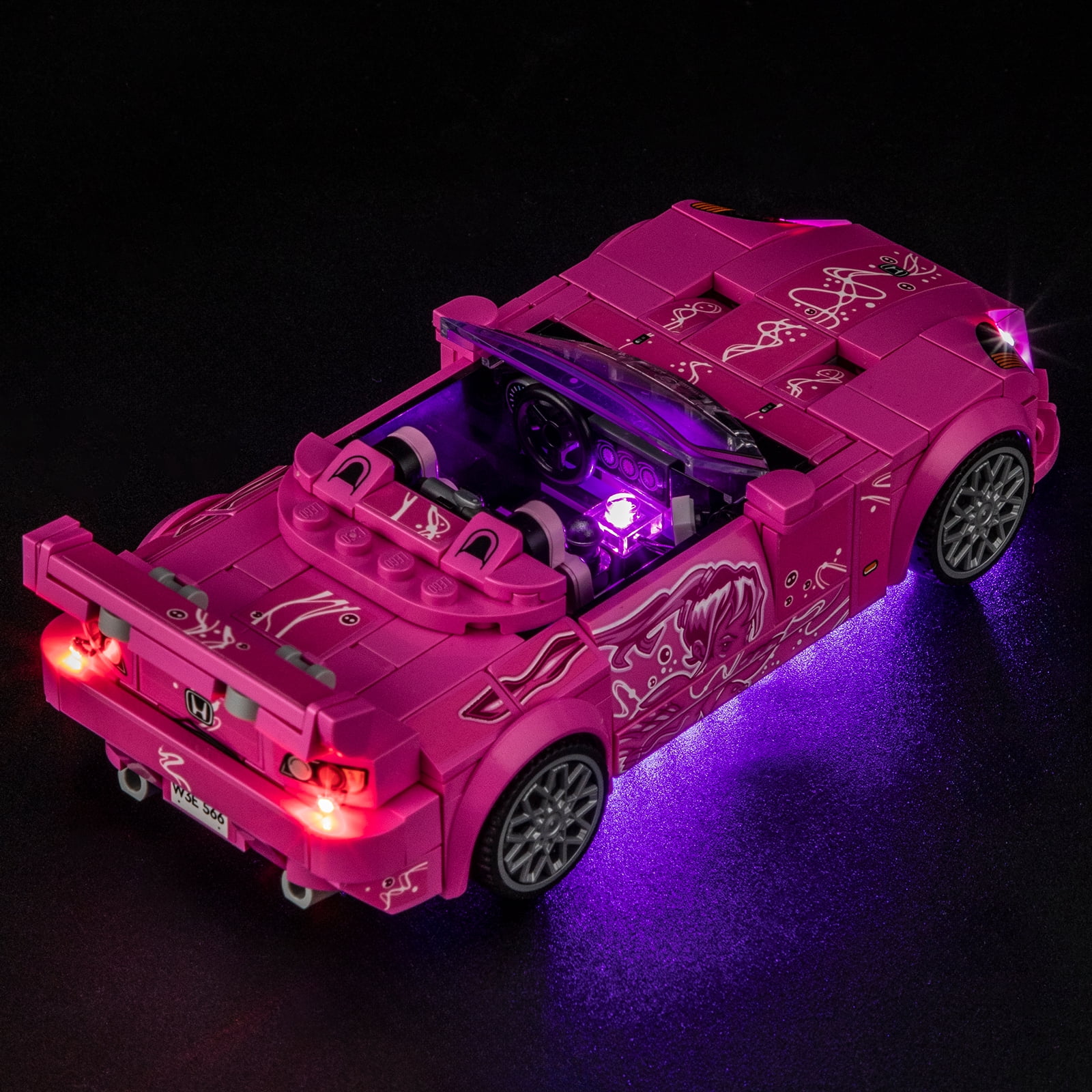 QC Ltbrcik Lighting Set For LEGO Speed Champions 2 Fast 2 Furious Honda S2000 77241 Car Toy for Kids, Boys, and Girls,Not Include Building Blocks.Birthday Gift Idea for Race Car and Movie Fans