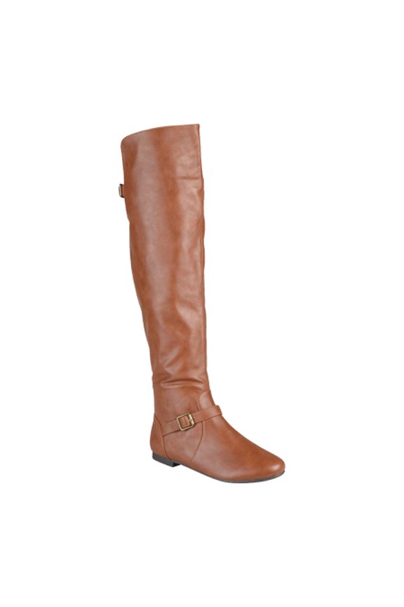 Women's Journee Collection Loft Wide Calf Tall Riding Boot Chestnut 7 M