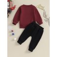 thumbnail image 4 of Wassery Baby Boy Christmas Outfits Clothes 6M 1T 2T 3T Kids Boy Long Sleeve Letter Print Sweatshirt +Elastic Pants 2Pcs Christmas-themed Clothing for Toddler Boy, 4 of 9