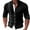 Black, variant on FBMDBB Mens T Shirts Short Sleeve Men's Shirt Button Up Casual Shirt Beach Black White Long Sleeve Standing Collar Spring & Summer Casual Daily Clothing