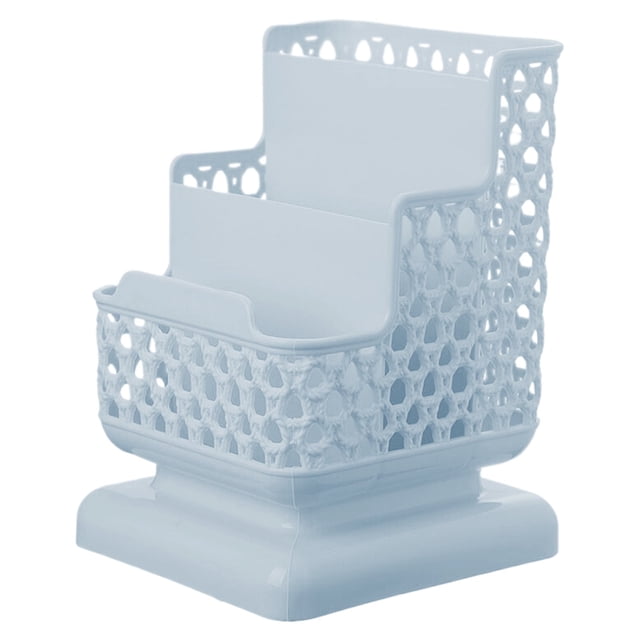 Mesh Pen Holder Desktop Stationery Organizer Multi Compartment Metal Mesh Storage Basket Durable Desk Pencil Container Simple Office Supply Organizer for Home Desktop Office Table Storage Use,Blue