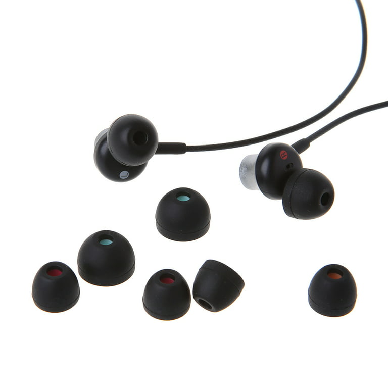 Earbud Tips Soft Silicone Earbuds Replacement Tips Fit for in-Ear  Headphones(Inner Hole from 3.8mm -4.2mm Earphones) 9 Pairs S/M/L,Black