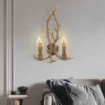 Resin Antler Wall Light Fixture Vintage Retro Deer Horn Sconce Lamp Home Decor