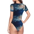 thumbnail image 4 of The Xecao White Jellyfish Dansing in the Ocean Women's Crew Neck Body Suit, a short-sleeved bodysuit and basic swimsuit, both comfort and style for dating and daily life, 4 of 9