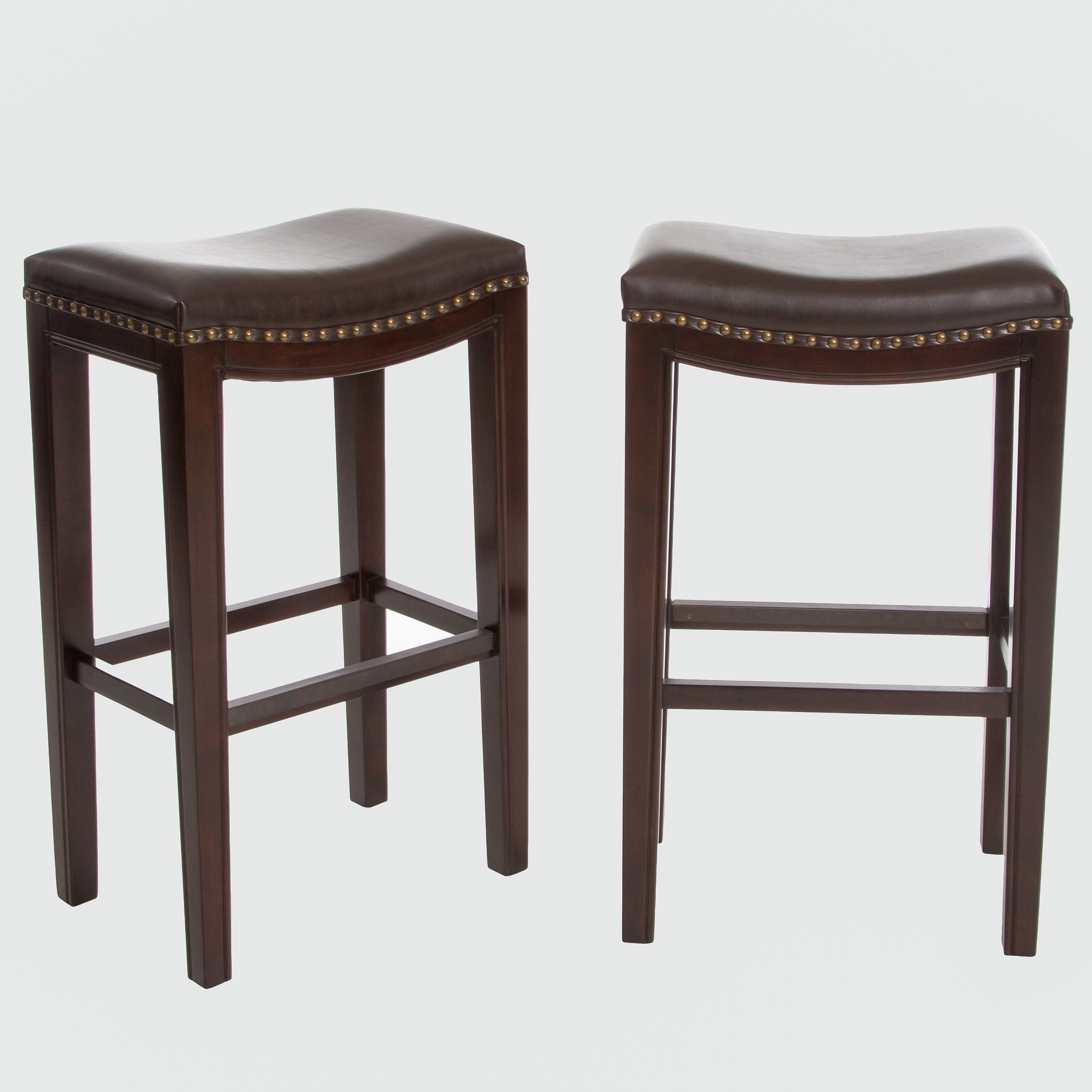 Noble House Morgan Brown Backless Bar Stools Set Of 2 Com