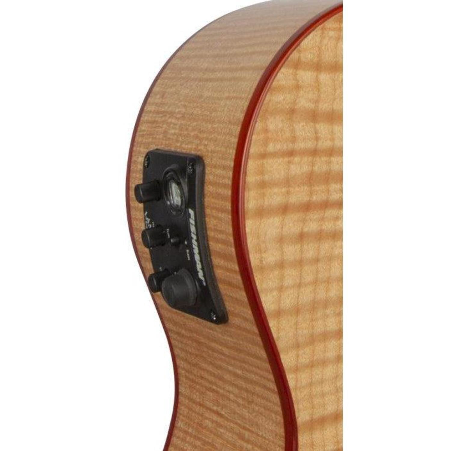 Lanikai FM-CEB Flame Maple Cutaway Acoustic Electric Baritone Ukulele with Bag