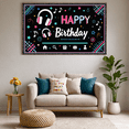 thumbnail image 4 of Colorful Music Themed Happy Birthday Banner with Headphones Cassette Stars Party Decoration Backdrop for Birthday Party Photography Props Celebrations Decor Background Supplies, 4 of 7
