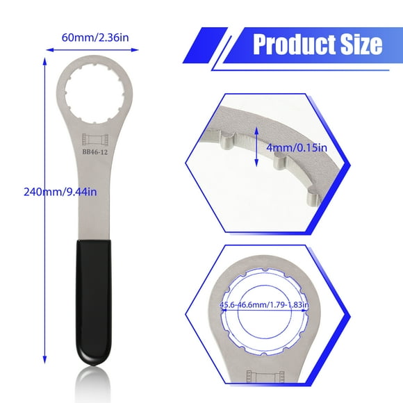 Scienceny Llave de pedalier plateada, fácil de usar, amplia aplicación, segura y práctica para competir con Face Chinch Bombillas para automóviles