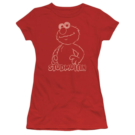 Sesame Street Studmuffin S/S Junior Women's T-Shirt Sheer Red