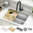 thumbnail image 2 of KRAUS Kore 27" Undermount Workstation 16 Gauge Single Bowl Stainless Steel Kitchen Sink with Accessories, 2 of 8