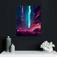 thumbnail image 4 of ONETECH Cyberpunk Paintings for Living Room Colorful Cyberpunk Metaverse City Pictures Artwork Prints Wall Art on Canvas Contemporary Bar Decor Framed Gallery-Wrapped Ready to Hang 16\x20\, 4 of 4