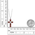thumbnail image 6 of Gem Stone King 925 Sterling Silver Red Garnet and Lab Grown Diamond Cross Pendant Necklace for Women | 3.25 Cttw | Gemstone January Birthstone | Oval 6X4MM | With 18 inch Chain, 6 of 6