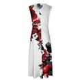 thumbnail image 5 of AOOCHASLIY Ladies' Holiday Dress Women's Spring/Summer Floral Print V-Neck Wrap Dresses Long Sleeveless Dresses Gown Dresses Vacation Dresses, 5 of 5