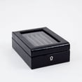 thumbnail image 2 of Bey-Berk International BB580BLK Black Croco Leather 2 Level - 11 Pen Case with Glass Top & Key Lock, 2 of 3