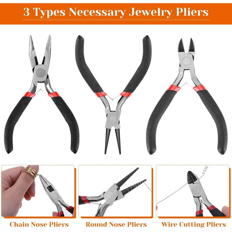 1 Set Jewelry Making Tools Pliers Awl Lobster Clasps Tape Measure