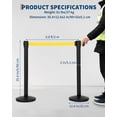 thumbnail image 3 of EDTara Retractable Belt Stanchion Set, 4 Pack Crowd Control Barriers With Heavy-Duty Metal Bases, 6.6ft Yellow Ropes, Carbon Steel Queue Posts for Dividing Lines In Hotels, Theaters, and Concerts, 3 of 7