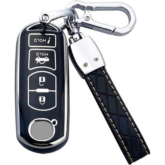 Key Fob Cover Compatible with Mazda 3 6 8 Miata MX-5 CX-5 CX-9 CX-3 CX-7 RX-8 Atenza Keychain Case Holder Protector,Black
