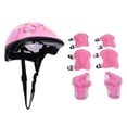 thumbnail image 1 of S SERENABLE Set of 7 Pieces Kids Knee Elbow Wrist Protective Pad Set For Inline Skating Bike Pink, 1 of 9
