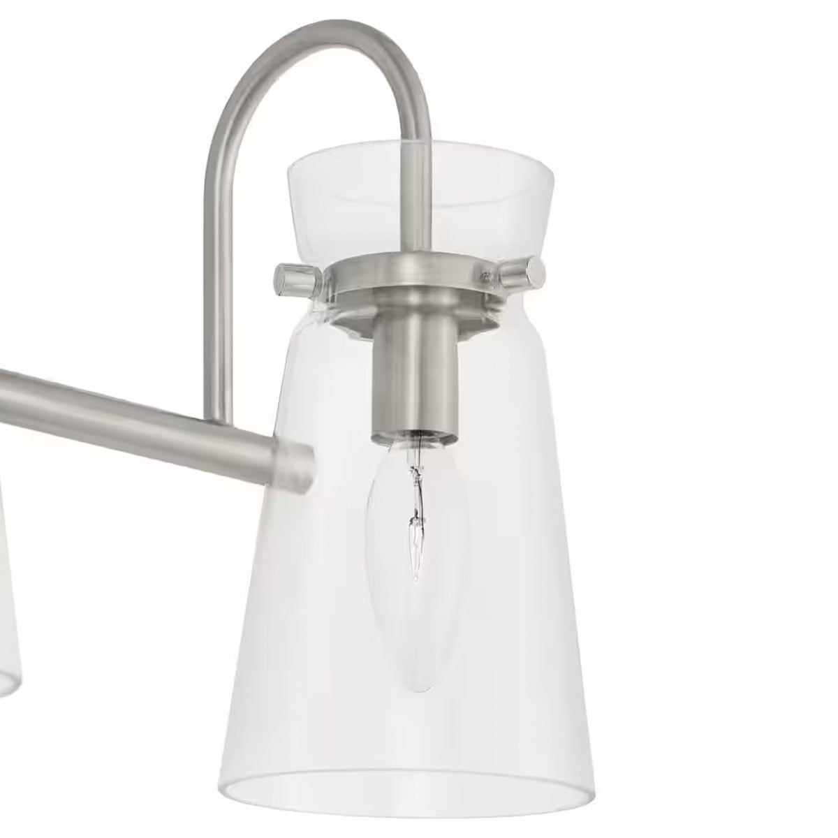 Ceybo 4 Light Vanity Lights for Bathroom — Brushed Nickel Finish with Clear Glass Shade